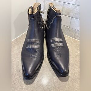 Black Anine Bing Leather Western Boots